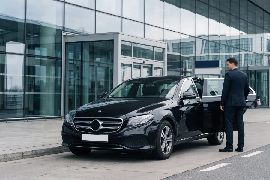 La Mercedes Classe E con l'autista