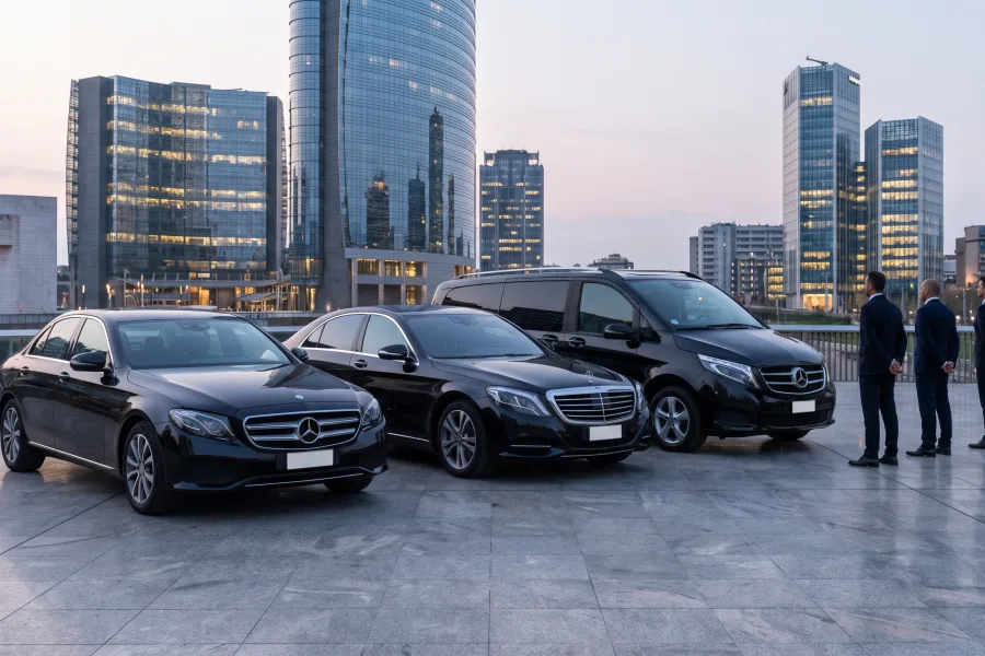 La flotta Next Milan: Mercedes Classe E, Classe S e Classe V con gli autisti